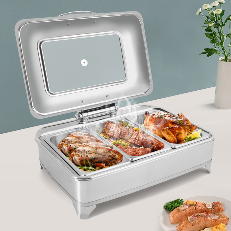 The Party Aisle™ Rectangular Buffet Server and Warming Tray Food Warmer